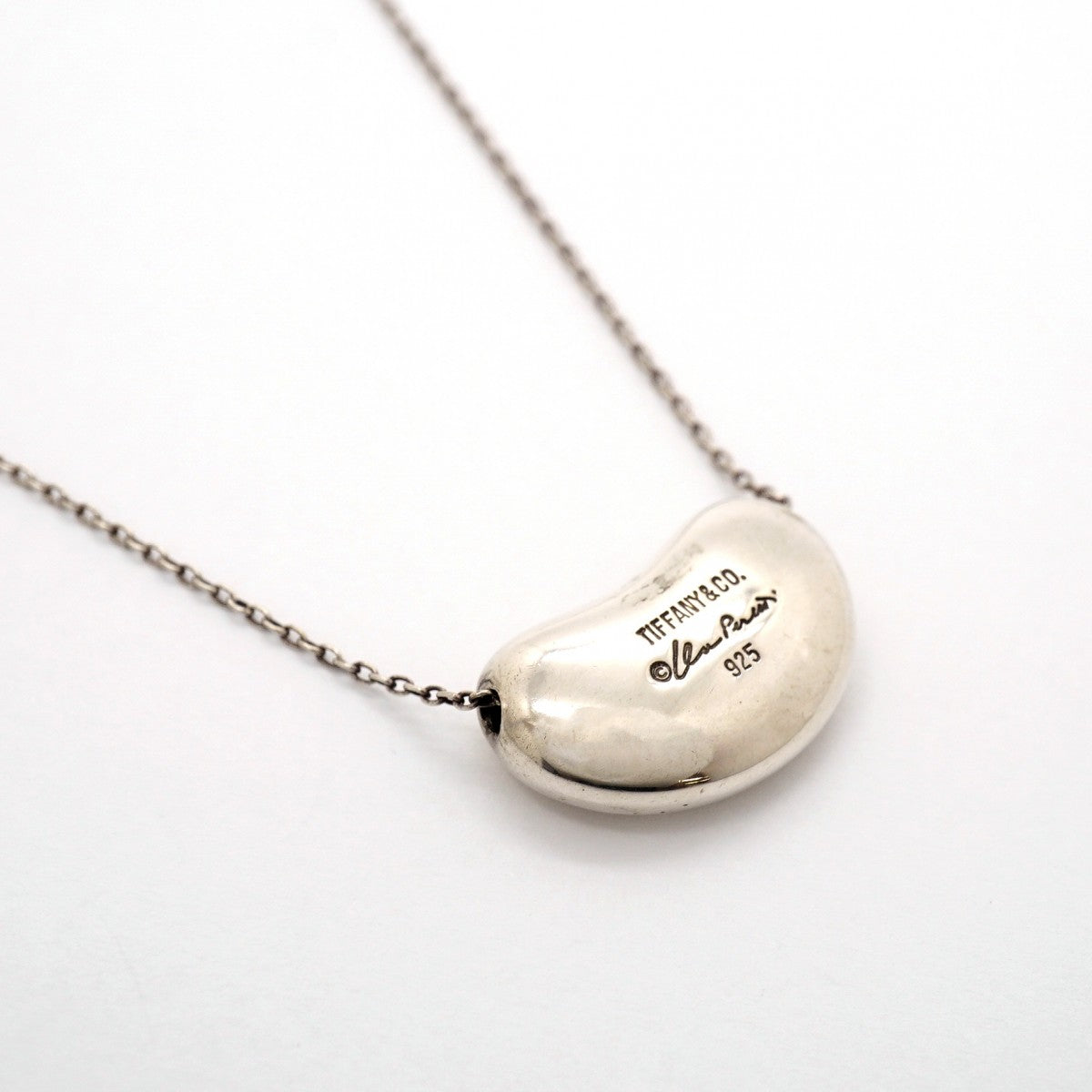 【6jgb0397-k】ティファニー ネックレス ビーン シルバー925【中古】レディース