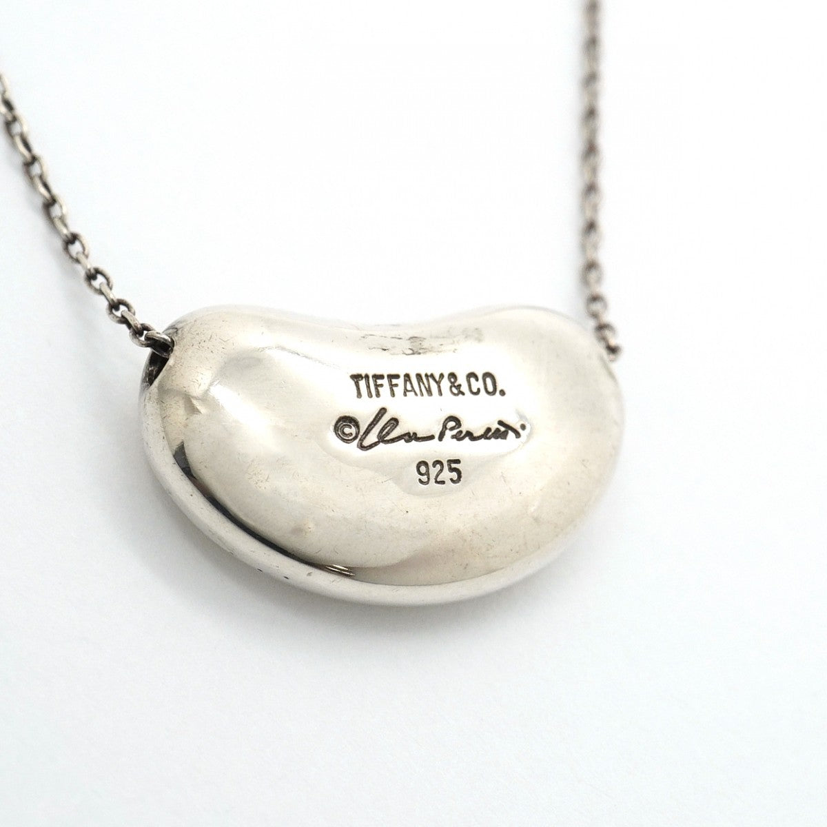 【6jgb0397-k】ティファニー ネックレス ビーン シルバー925【中古】レディース