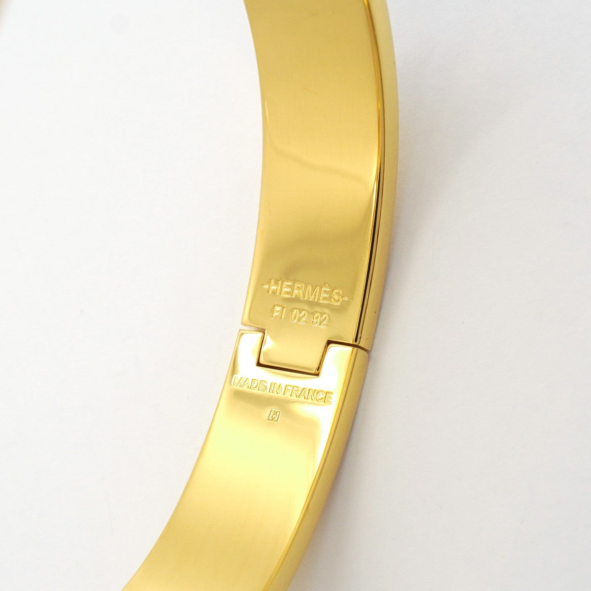 【6jgb0400-k】エルメス バングル クリッククラックPM GPメッキ ゴールド ブラック【中古】レディース