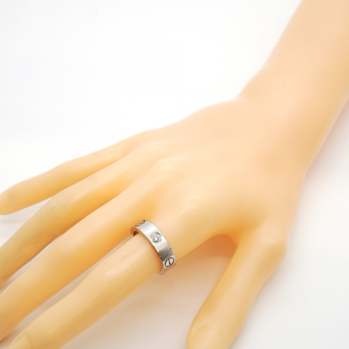 【6jgb0401】カルティエ リング ラブ 3PD K18WG ホワイトゴールド ダイヤモンド ＃54【中古】レディース