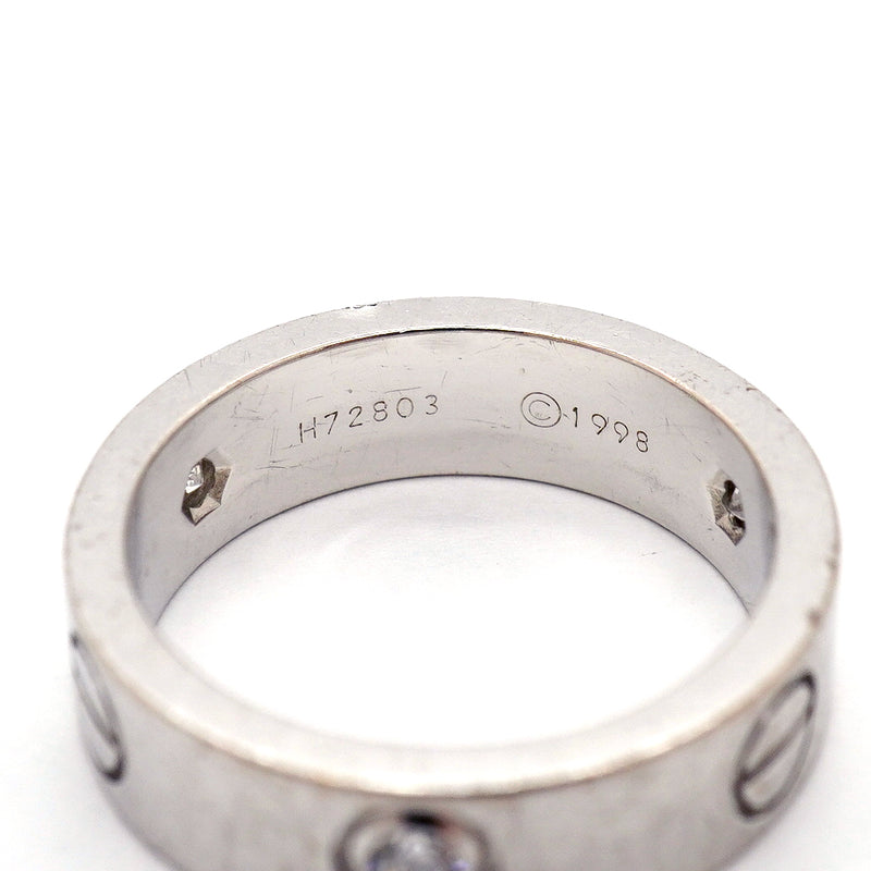【6jgb0401】カルティエ リング ラブ 3PD K18WG ホワイトゴールド ダイヤモンド ＃54【中古】レディース