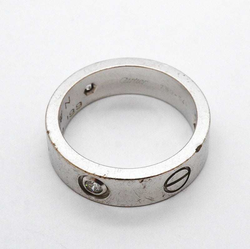 【6jgb0401】カルティエ リング ラブ 3PD K18WG ホワイトゴールド ダイヤモンド ＃54【中古】レディース