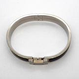 【6jgb0402】エルメス バングル クリッククラックPM メタル シルバー ブラック【中古】メンズ