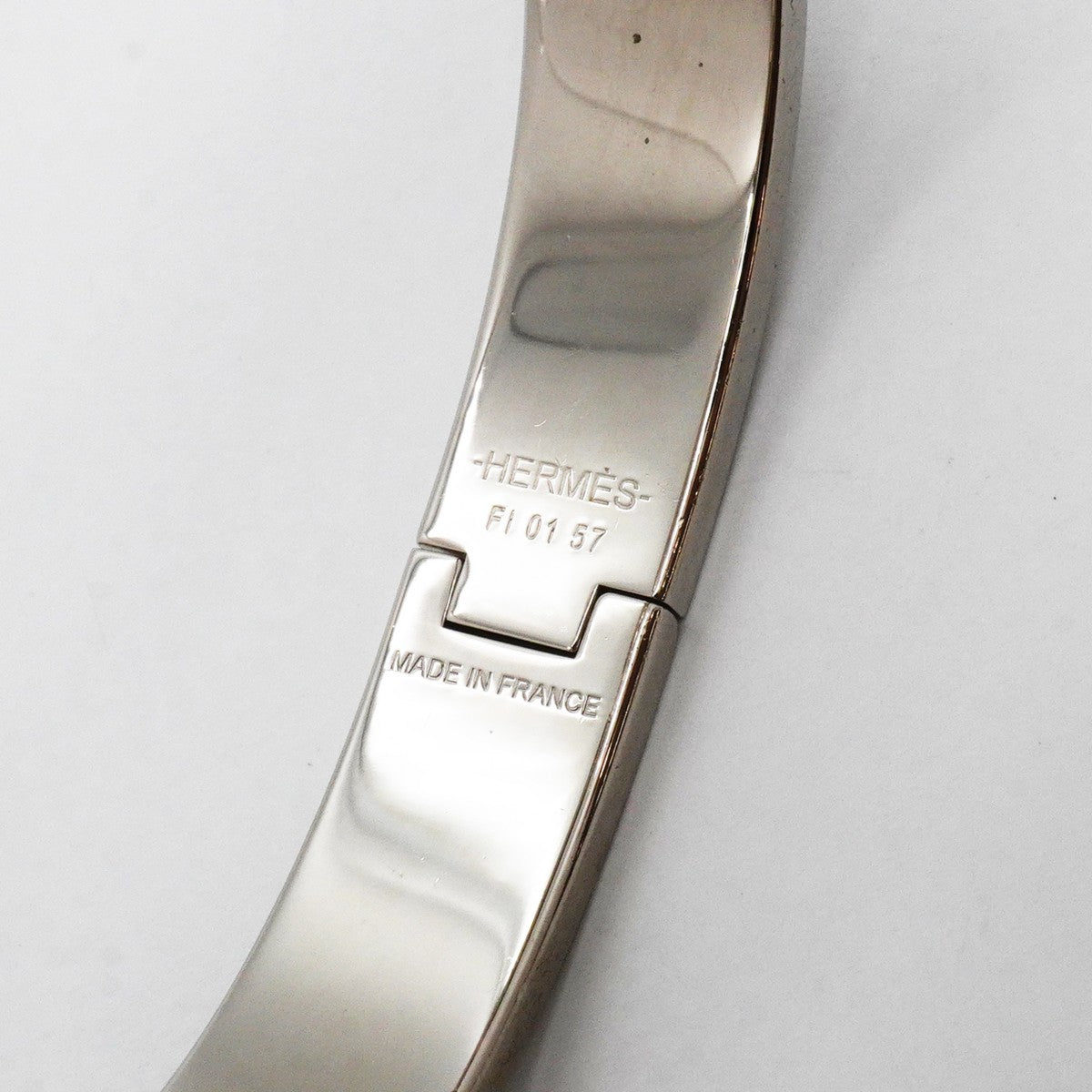 【6jgb0402】エルメス バングル クリッククラックPM メタル シルバー ブラック【中古】メンズ