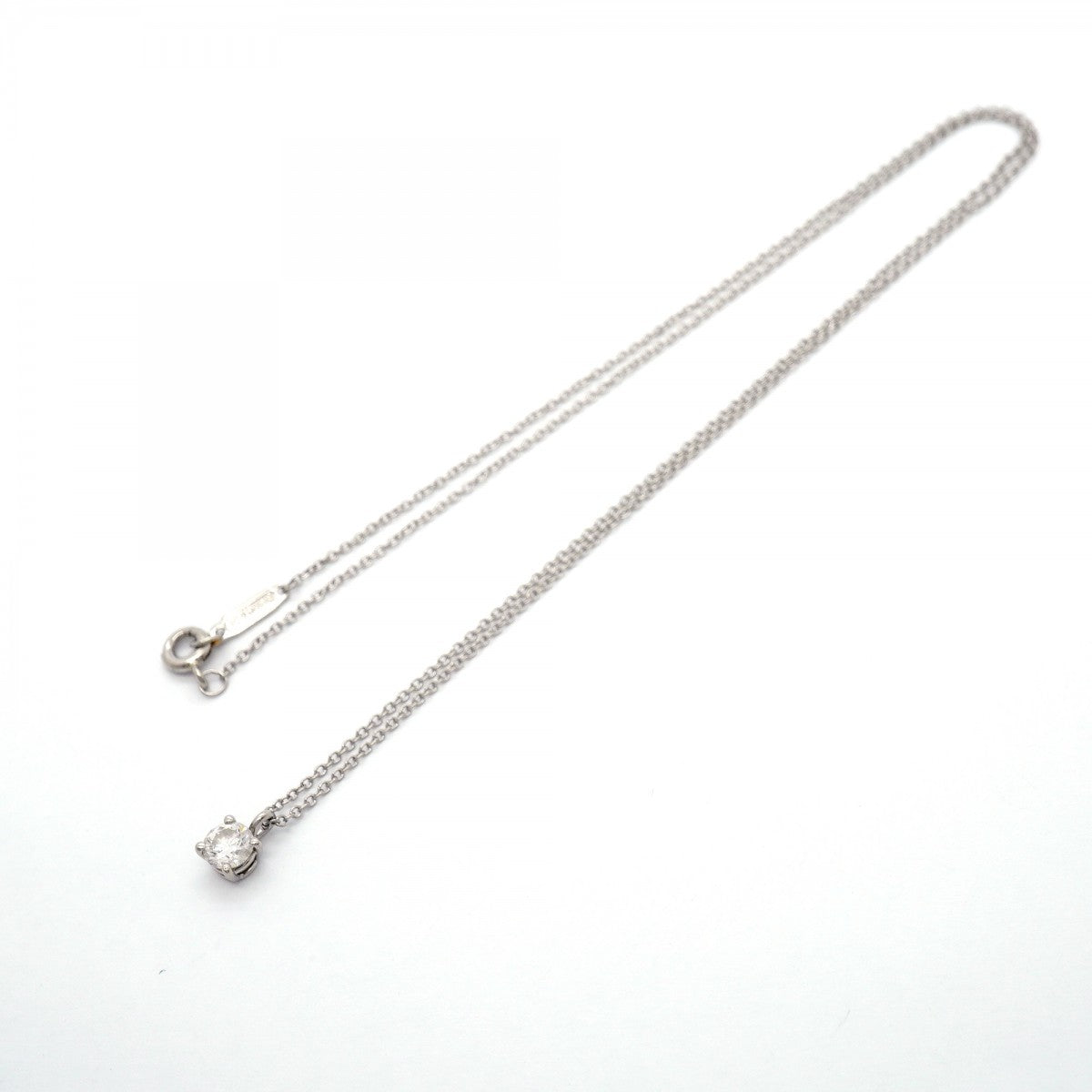 【6jgb0405】ティファニー ネックレス ソリティア 1PD Pt950 プラチナ ダイヤモンド【中古】レディース