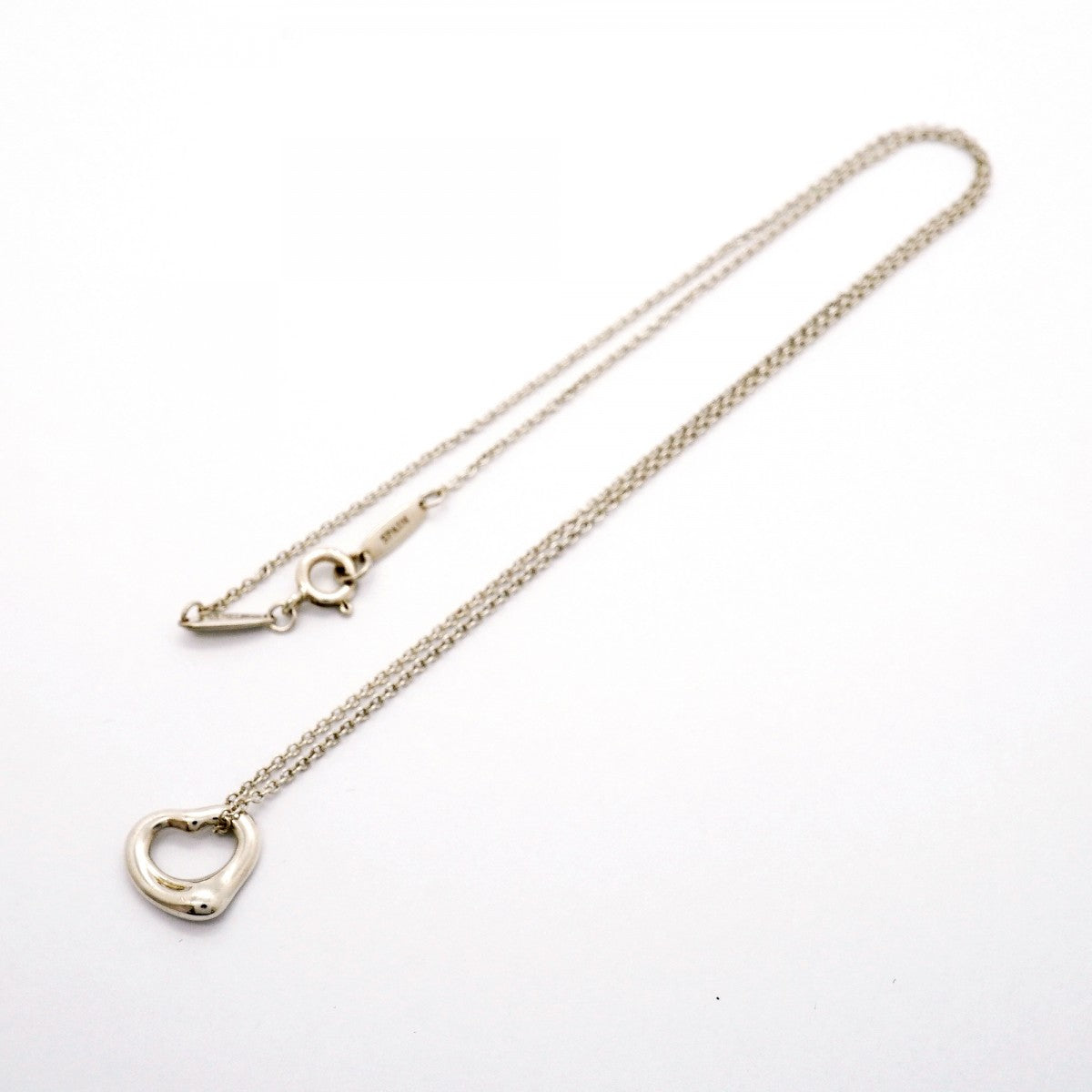 【6jgb0409】ティファニー ネックレス オープンハート シルバー925【中古】レディース