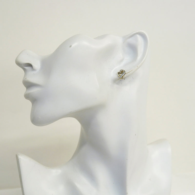 【6jgb0430-k】ティファニー ピアス ラビングハート シルバー925【中古】レディース