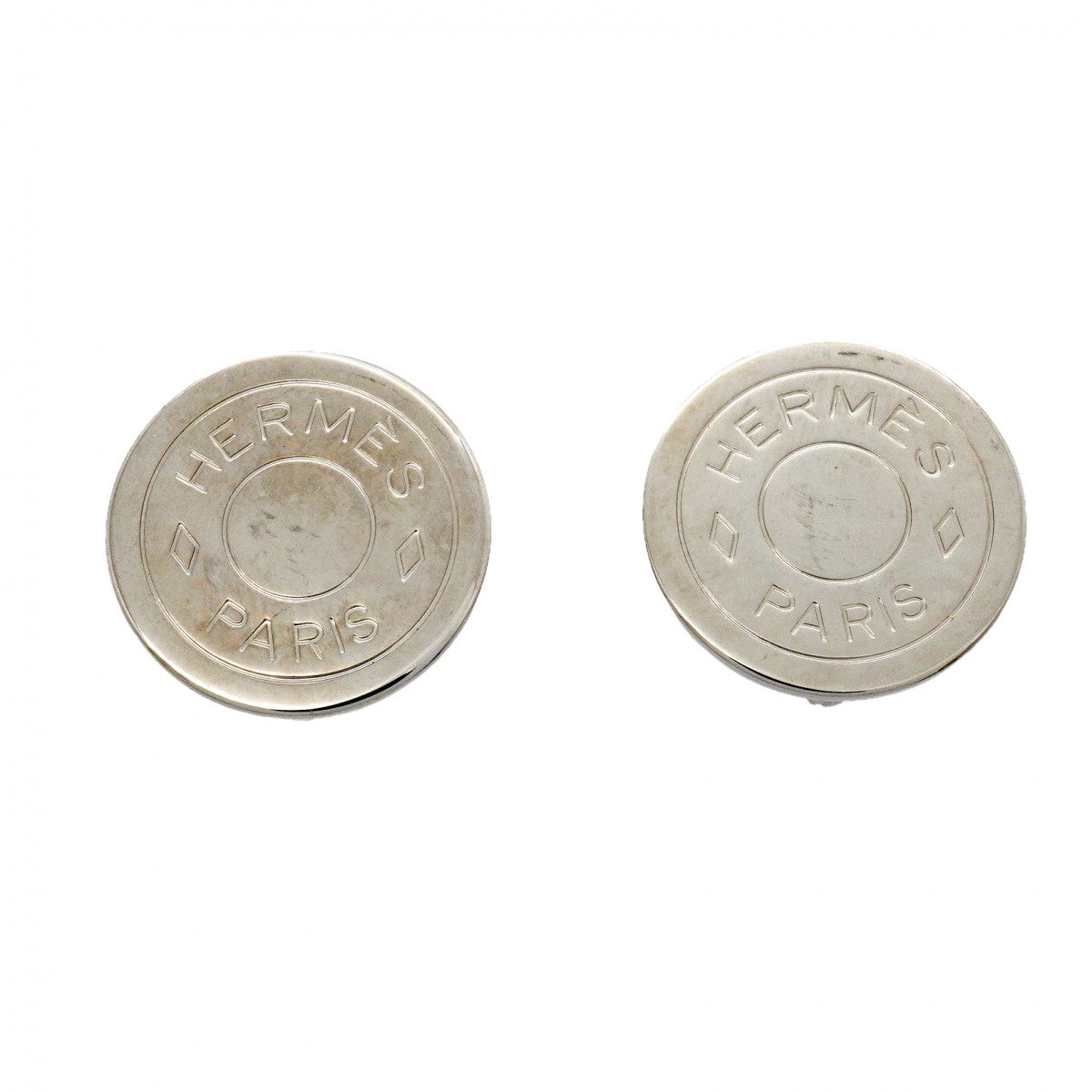 【6jgb0434-k】エルメス イヤリング セリエ メタル シルバー【中古】レディース