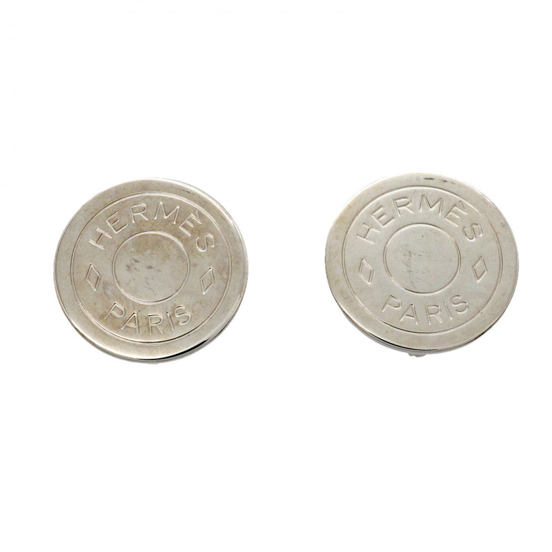【6jgb0434-k】エルメス イヤリング セリエ メタル シルバー【中古】レディース