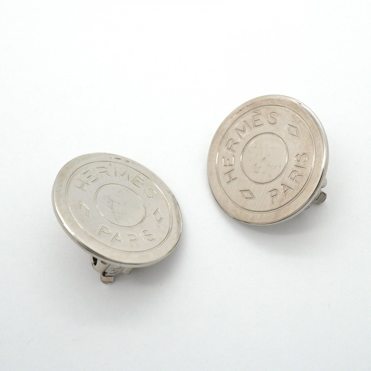 【6jgb0434-k】エルメス イヤリング セリエ メタル シルバー【中古】レディース