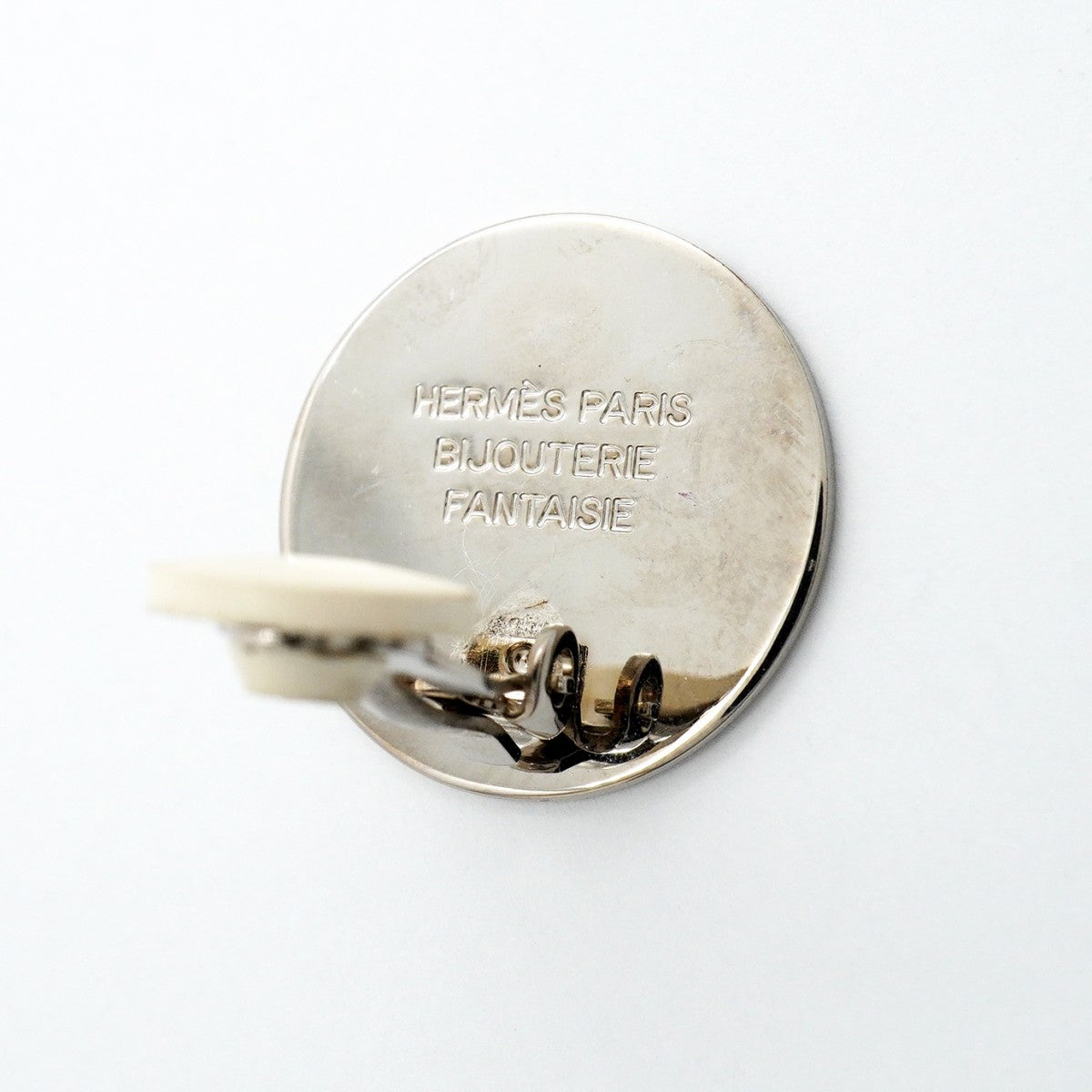 【6jgb0434-k】エルメス イヤリング セリエ メタル シルバー【中古】レディース