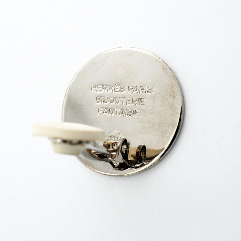 【6jgb0434-k】エルメス イヤリング セリエ メタル シルバー【中古】レディース