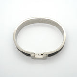 【6jgb0441-k】エルメス バングル クリッククラックPM メタル シルバー ブラック【中古】メンズ レディース ユニセックス