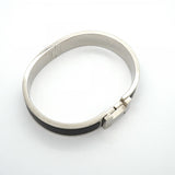 【6jgb0441-k】エルメス バングル クリッククラックPM メタル シルバー ブラック【中古】メンズ レディース ユニセックス