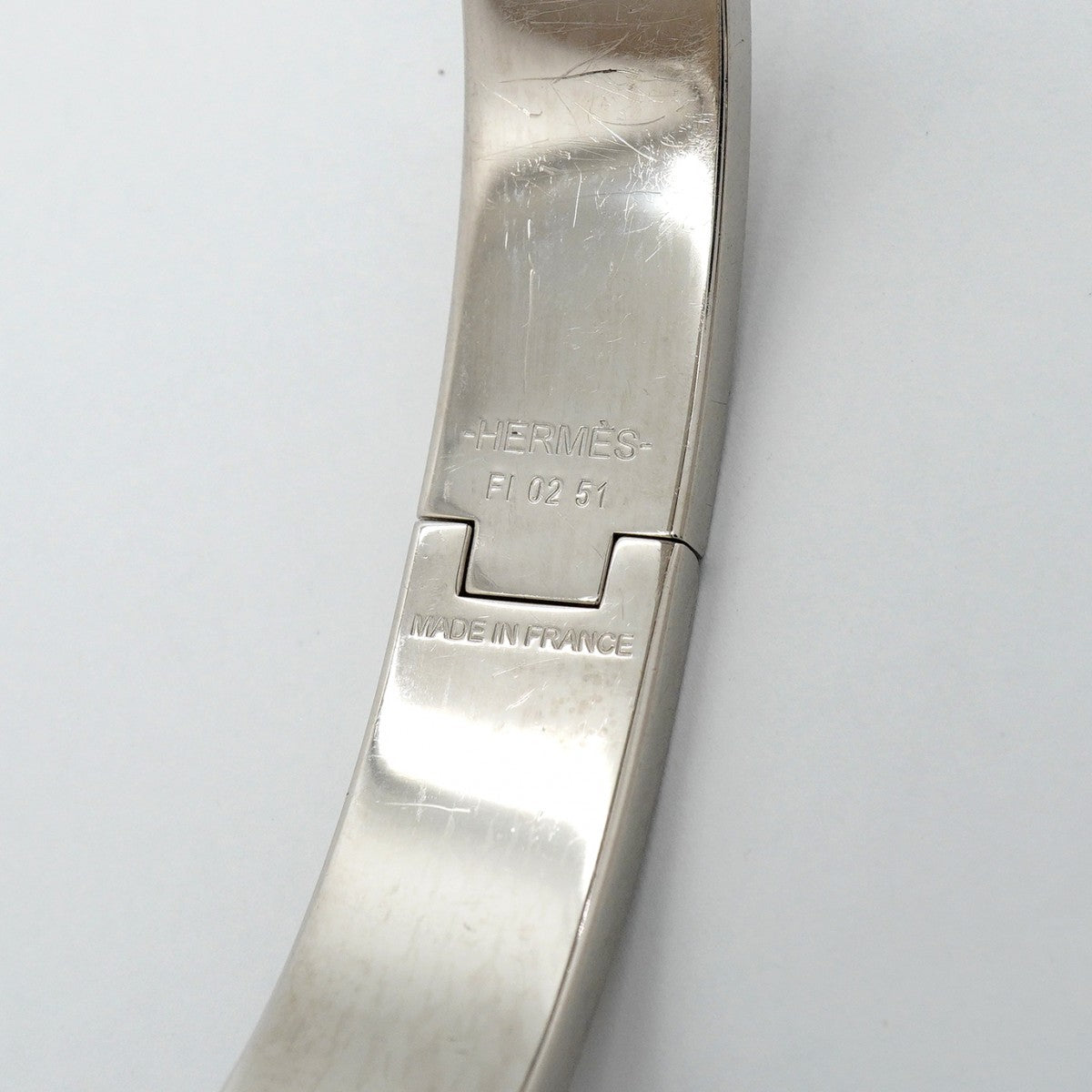 【6jgb0441-k】エルメス バングル クリッククラックPM メタル シルバー ブラック【中古】メンズ レディース ユニセックス