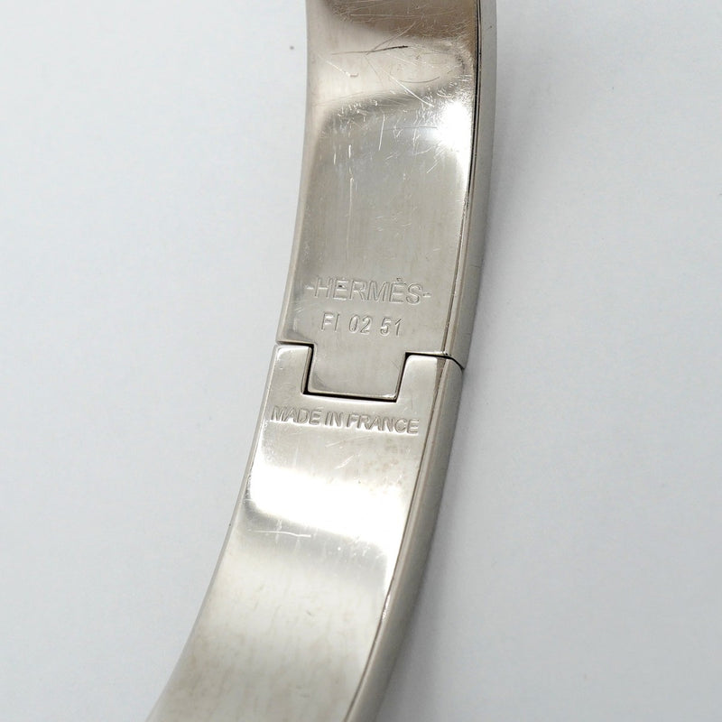 【6jgb0441-k】エルメス バングル クリッククラックPM メタル シルバー ブラック【中古】メンズ レディース ユニセックス