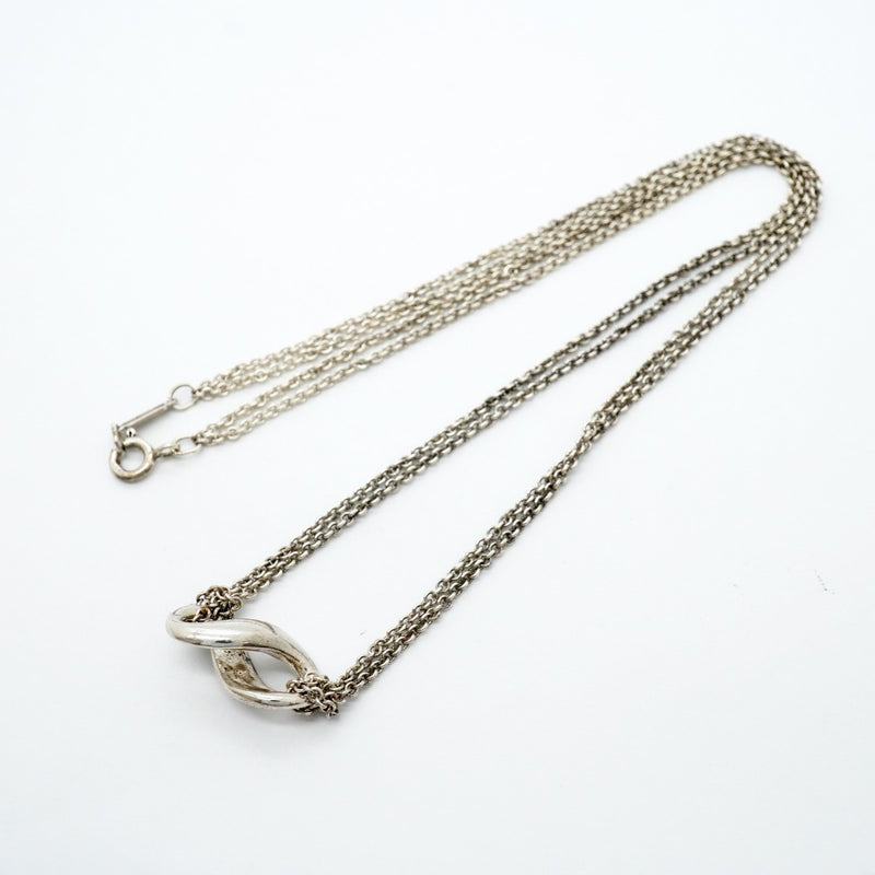 【6jgb0446-k】ティファニー ネックレス インフィニティ ダブルチェーン シルバー925【中古】レディース