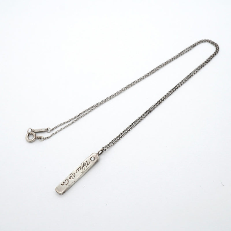 【6jgb0447-k】ティファニー ネックレス ノーツ/バー 1PD シルバー925 ダイヤモンド【中古】レディース