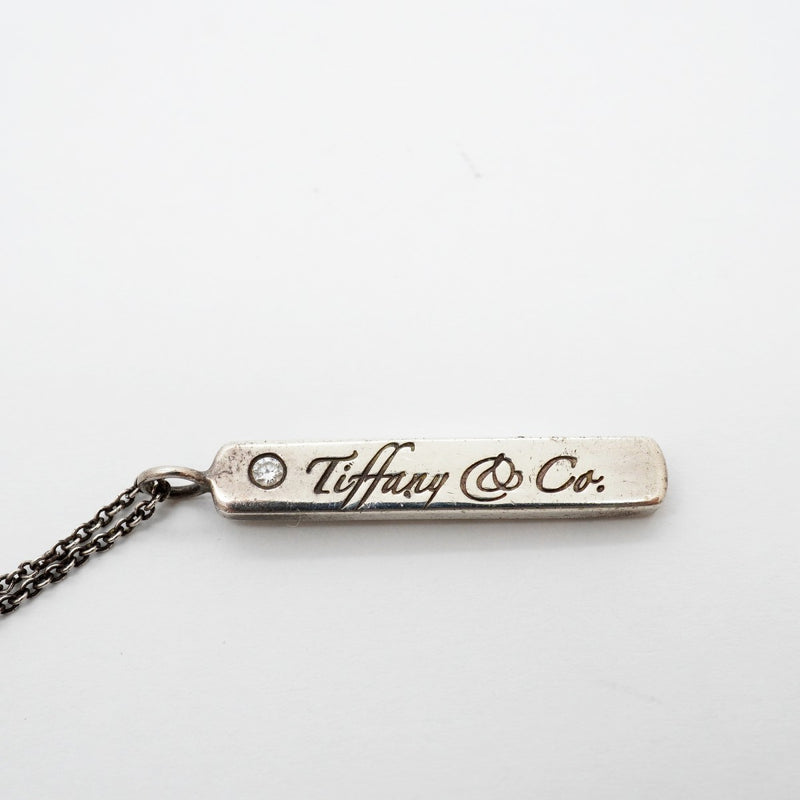【6jgb0447-k】ティファニー ネックレス ノーツ/バー 1PD シルバー925 ダイヤモンド【中古】レディース