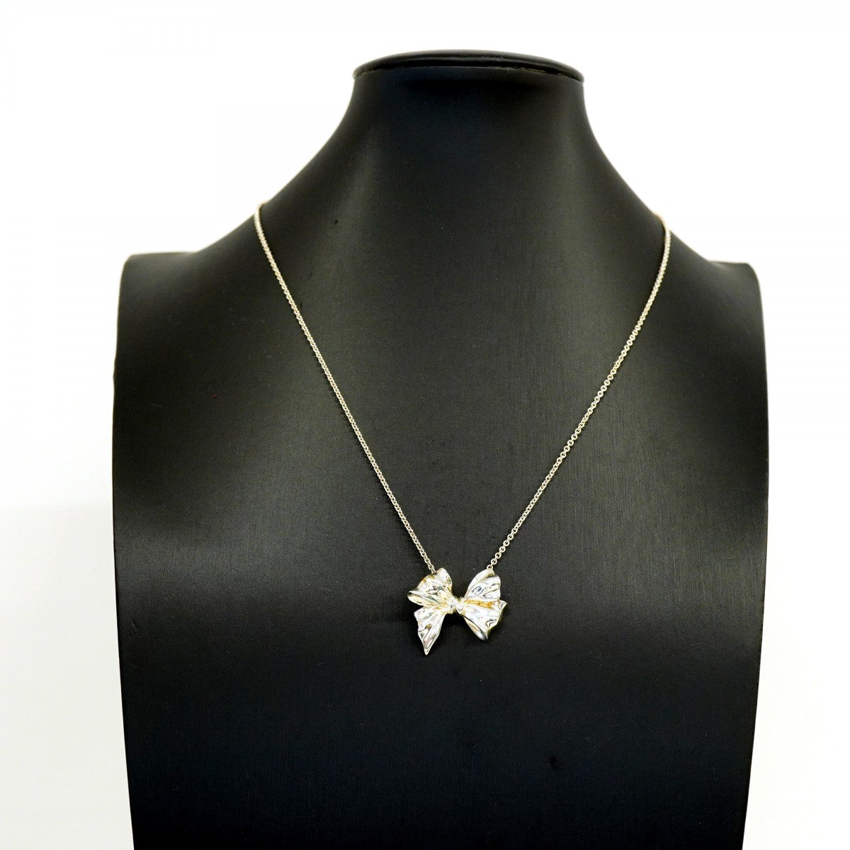 【6jgb0449-k】ティファニー ネックレス リボン シルバー925【中古】レディース