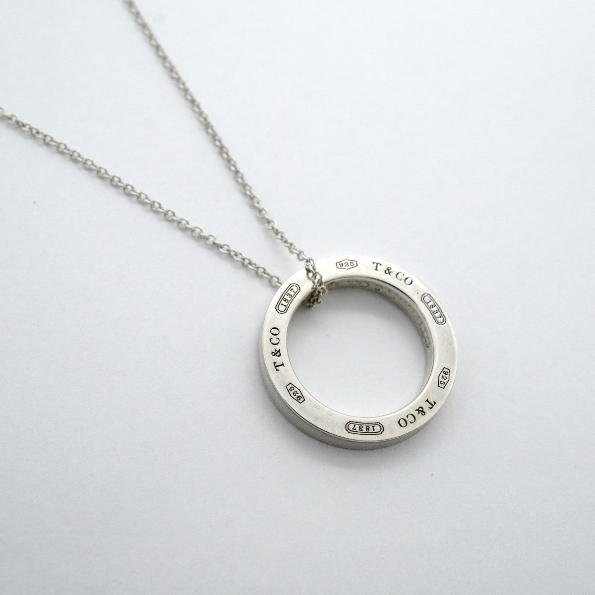 【6jgb0450-k】ティファニー ネックレス 1837/サークル シルバー925【中古】レディース
