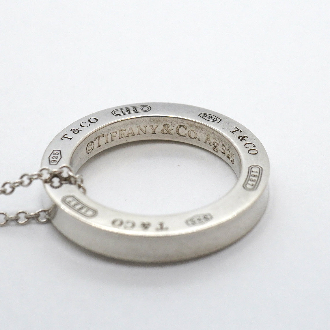 【6jgb0450-k】ティファニー ネックレス 1837/サークル シルバー925【中古】レディース