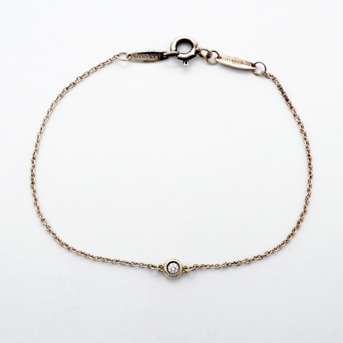 【6jgb0451-k】ティファニー ブレスレット バイザヤード 1PD シルバー925 ダイヤモンド【中古】レディース