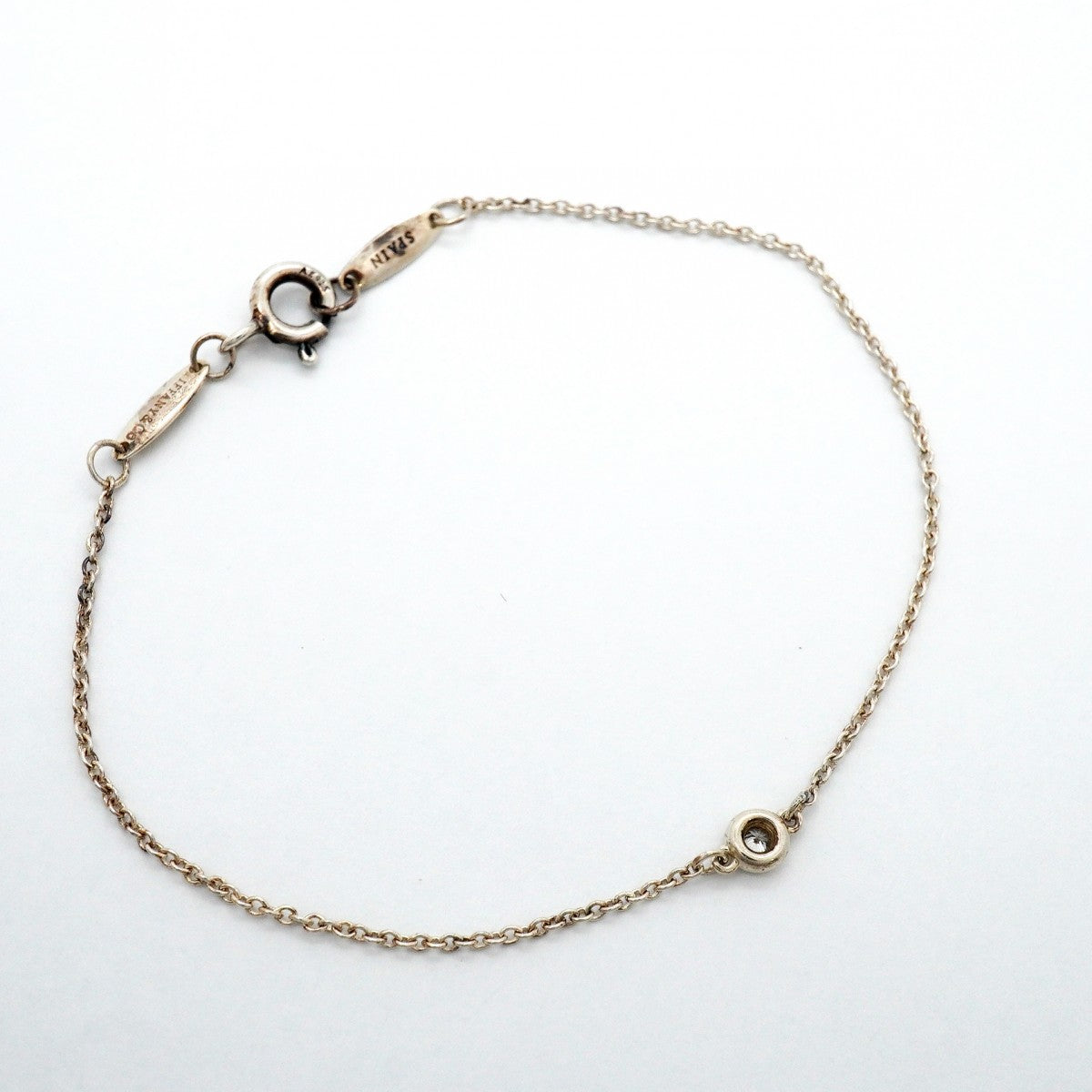 【6jgb0451-k】ティファニー ブレスレット バイザヤード 1PD シルバー925 ダイヤモンド【中古】レディース