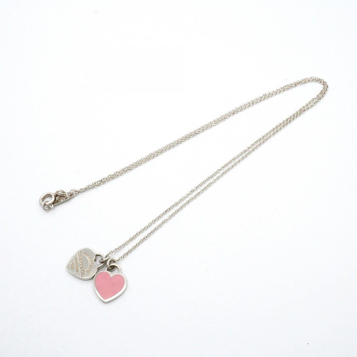 【6jgb0474-k】ティファニー ネックレス ダブルリターントゥハート シルバー925 ピンク【中古】レディース