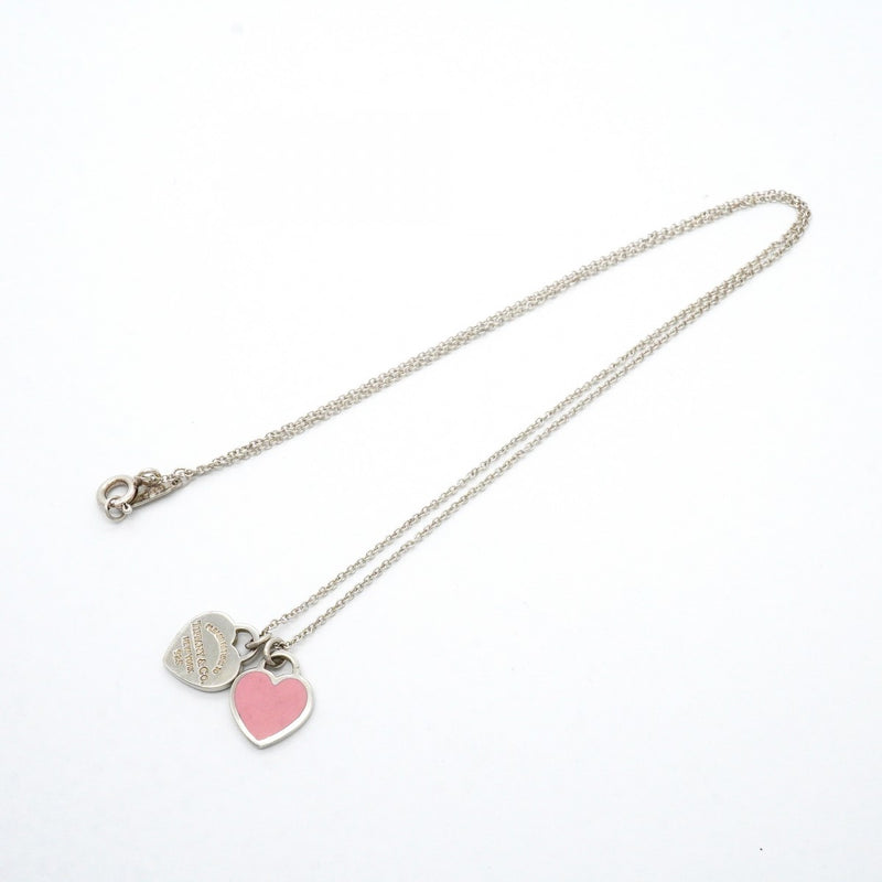 【6jgb0474-k】ティファニー ネックレス ダブルリターントゥハート シルバー925 ピンク【中古】レディース