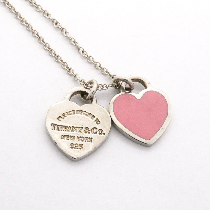 【6jgb0474-k】ティファニー ネックレス ダブルリターントゥハート シルバー925 ピンク【中古】レディース