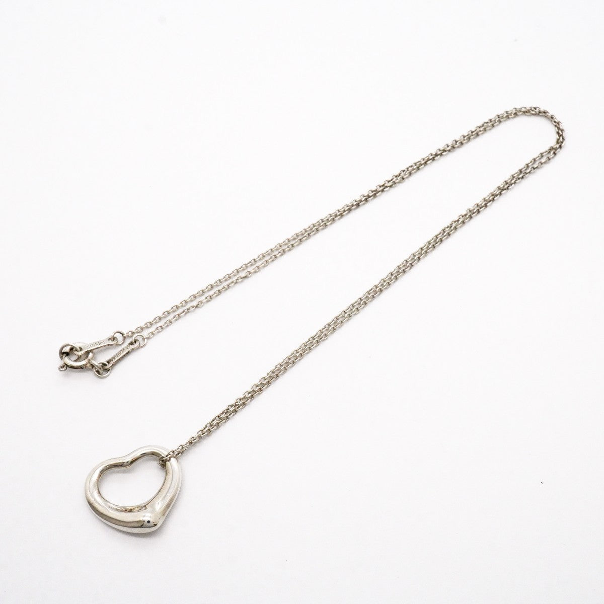 【6jgb0475-k】ティファニー ネックレス オープンハート シルバー925【中古】レディース