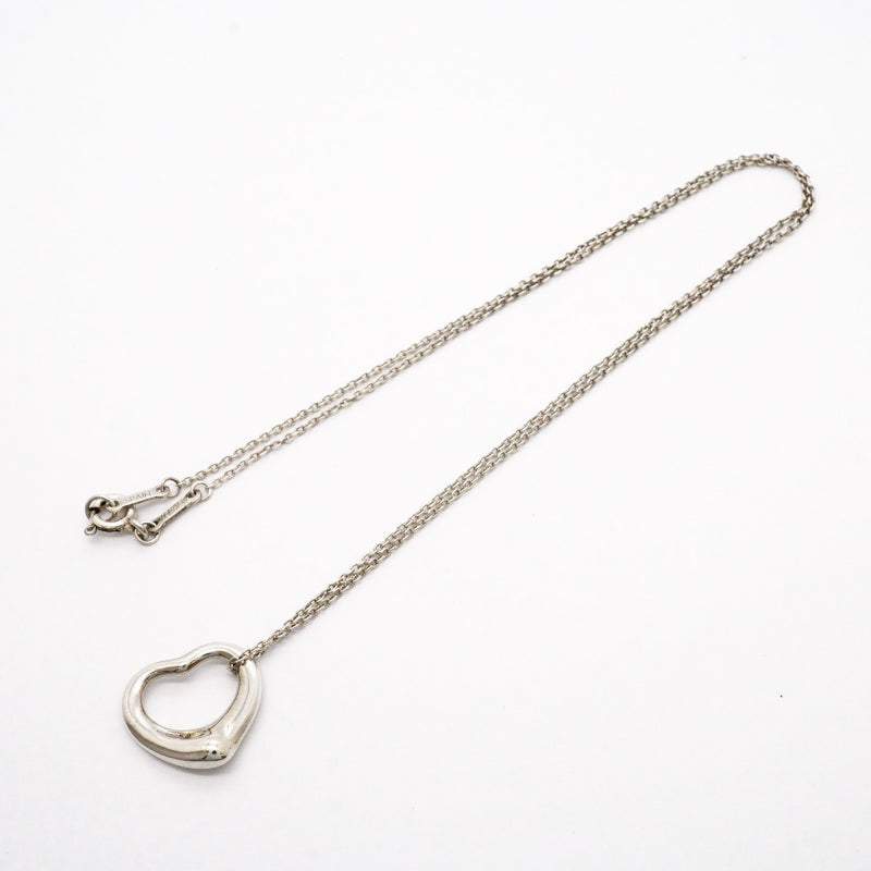 【6jgb0475-k】ティファニー ネックレス オープンハート シルバー925【中古】レディース