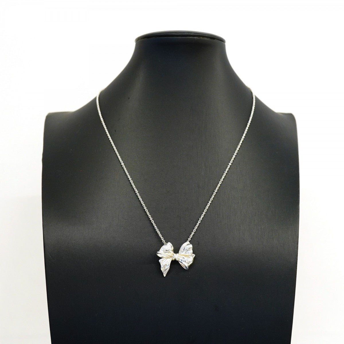 【6jgb0477-k】ティファニー ネックレス リボン シルバー925【中古】レディース