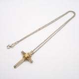 【6jgb0482】ティファニー ネックレス シグネチャークロス K18YG イエローゴールド シルバー925【中古】レディース