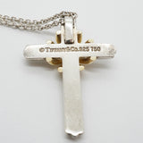 【6jgb0482】ティファニー ネックレス シグネチャークロス K18YG イエローゴールド シルバー925【中古】レディース