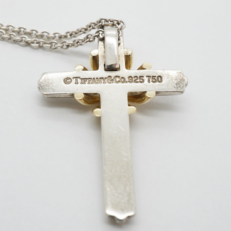 【6jgb0482】ティファニー ネックレス シグネチャークロス K18YG イエローゴールド シルバー925【中古】レディース