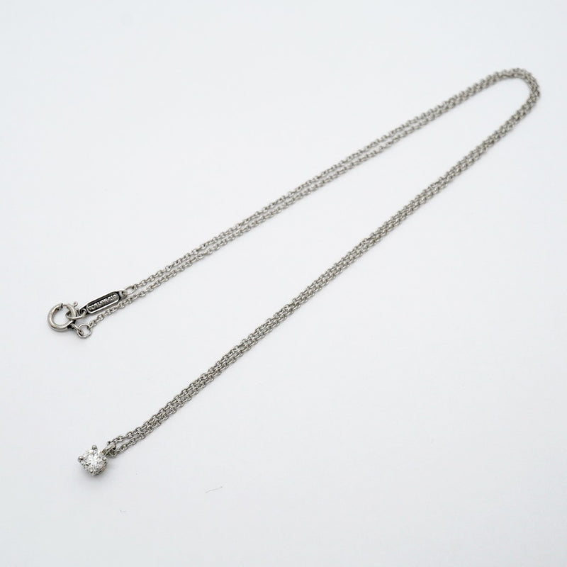 【6jgb0484】ティファニー ネックレス ソリティア 1PD Pt950 プラチナ ダイヤモンド【中古】レディース