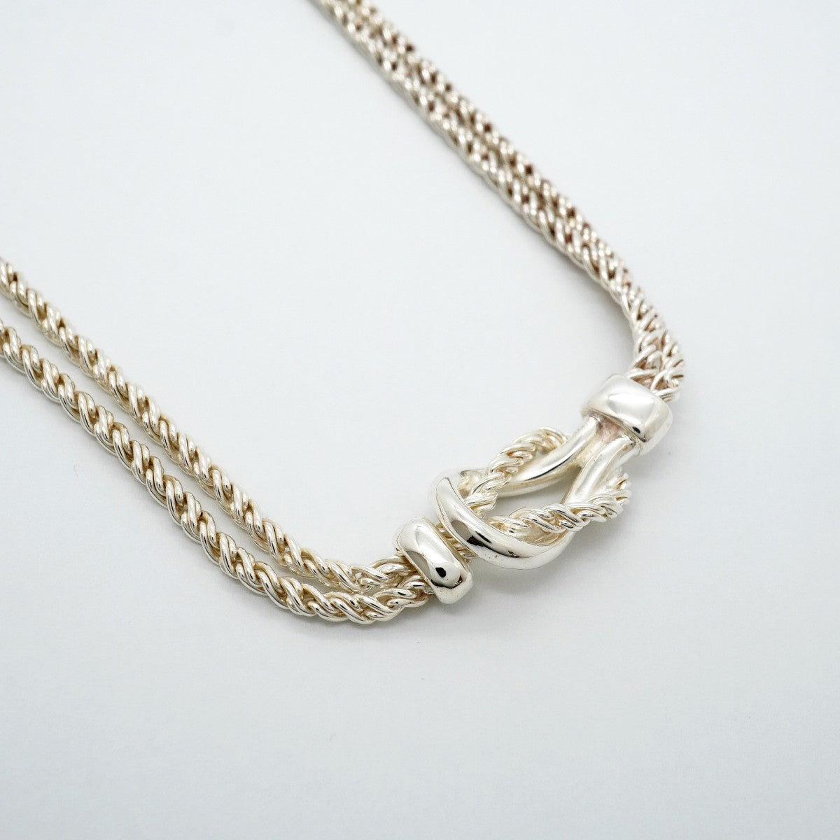 【6jgb0485】ティファニー ネックレス センターノット/ダブルロープ シルバー925【中古】レディース
