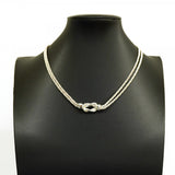 【6jgb0485】ティファニー ネックレス センターノット/ダブルロープ シルバー925【中古】レディース