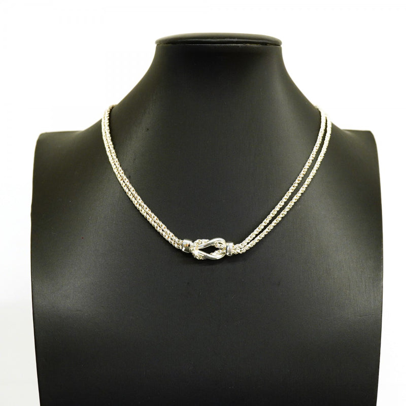 【6jgb0485】ティファニー ネックレス センターノット/ダブルロープ シルバー925【中古】レディース
