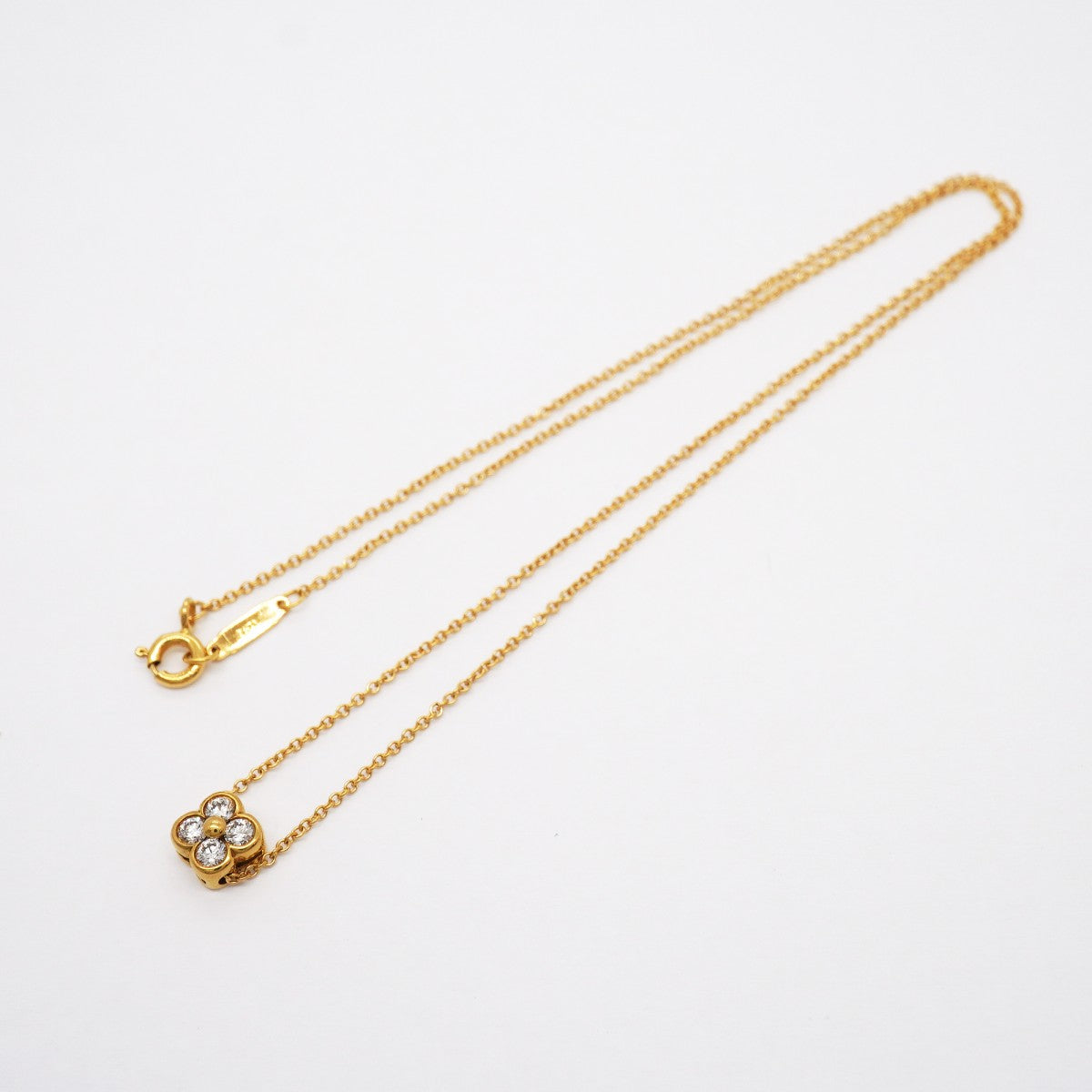 【6jgb0495】ティファニー ネックレス ベゼルセット 4PD K18YG イエローゴールド ダイヤモンド【中古】レディース