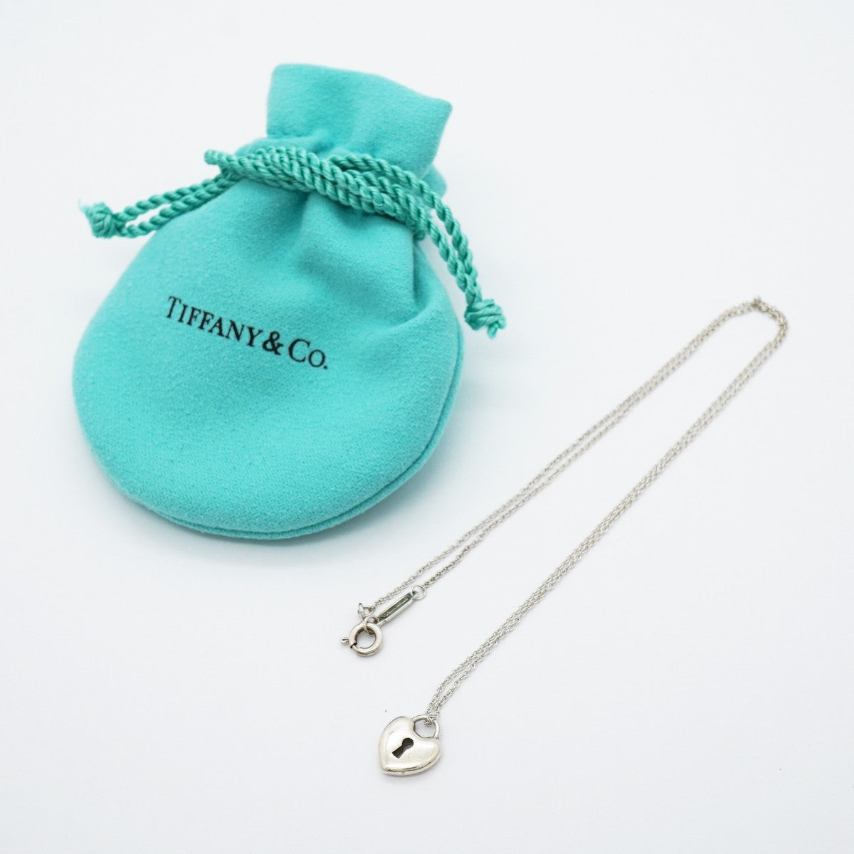 【6jgb0499】ティファニー ネックレス ハートロック シルバー925【中古】レディース