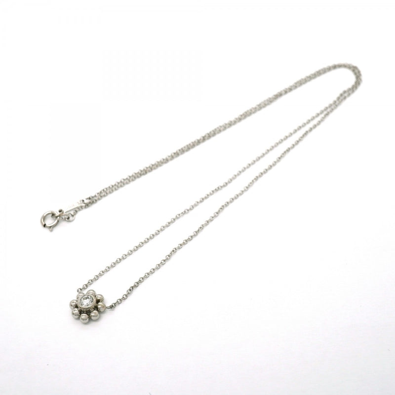 【6jgb0507】ティファニー ネックレス ボールフラワー 1PD K18WG ホワイトゴールド ダイヤモンド【中古】レディース