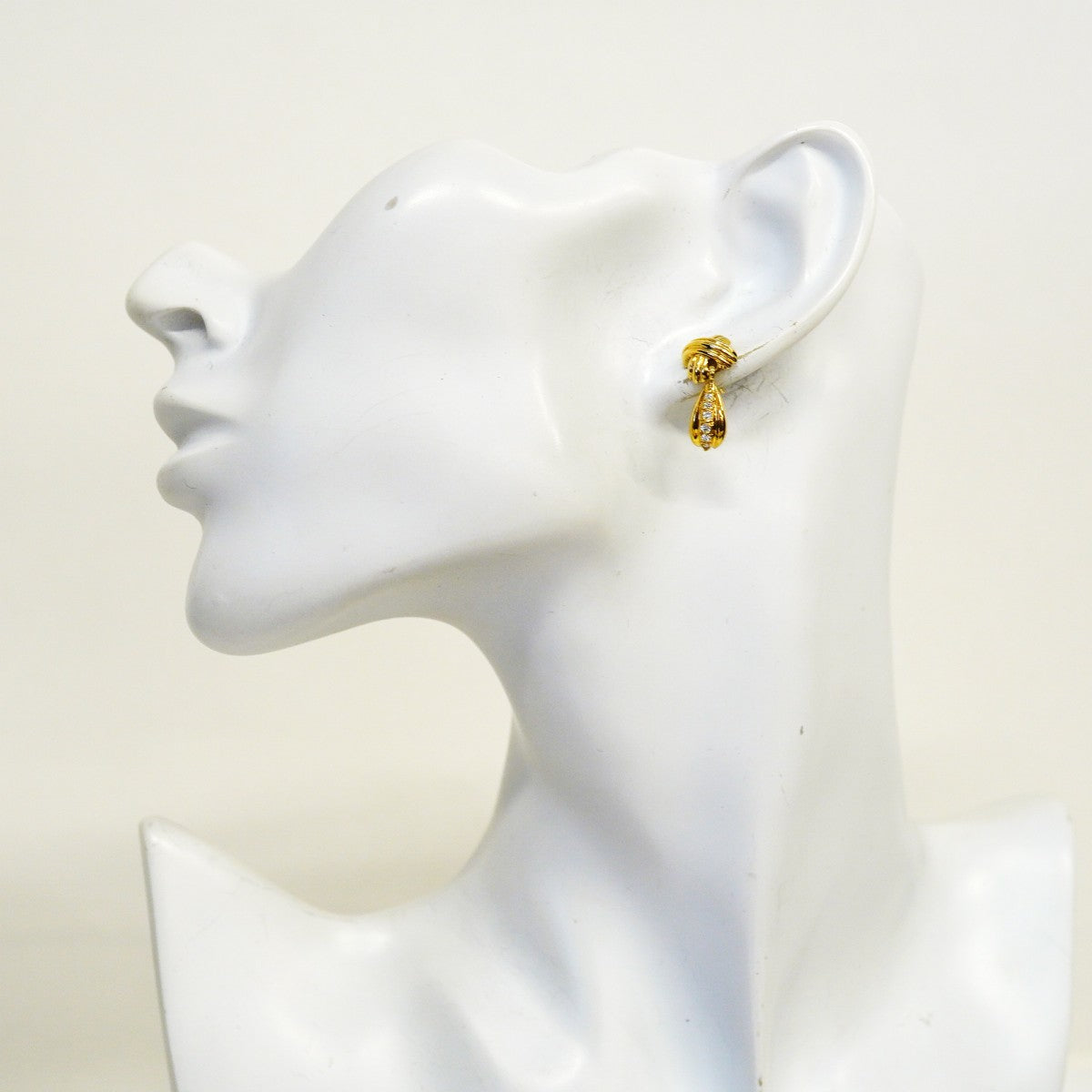 【6jgb0508】ティファニー ピアス シグネチャー/ドロップ K18YG イエローゴールド ダイヤモンド【中古】レディース