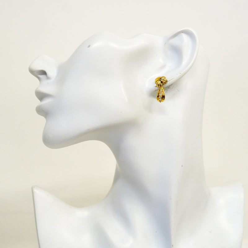 【6jgb0508】ティファニー ピアス シグネチャー/ドロップ K18YG イエローゴールド ダイヤモンド【中古】レディース
