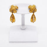 【6jgb0508】ティファニー ピアス シグネチャー/ドロップ K18YG イエローゴールド ダイヤモンド【中古】レディース