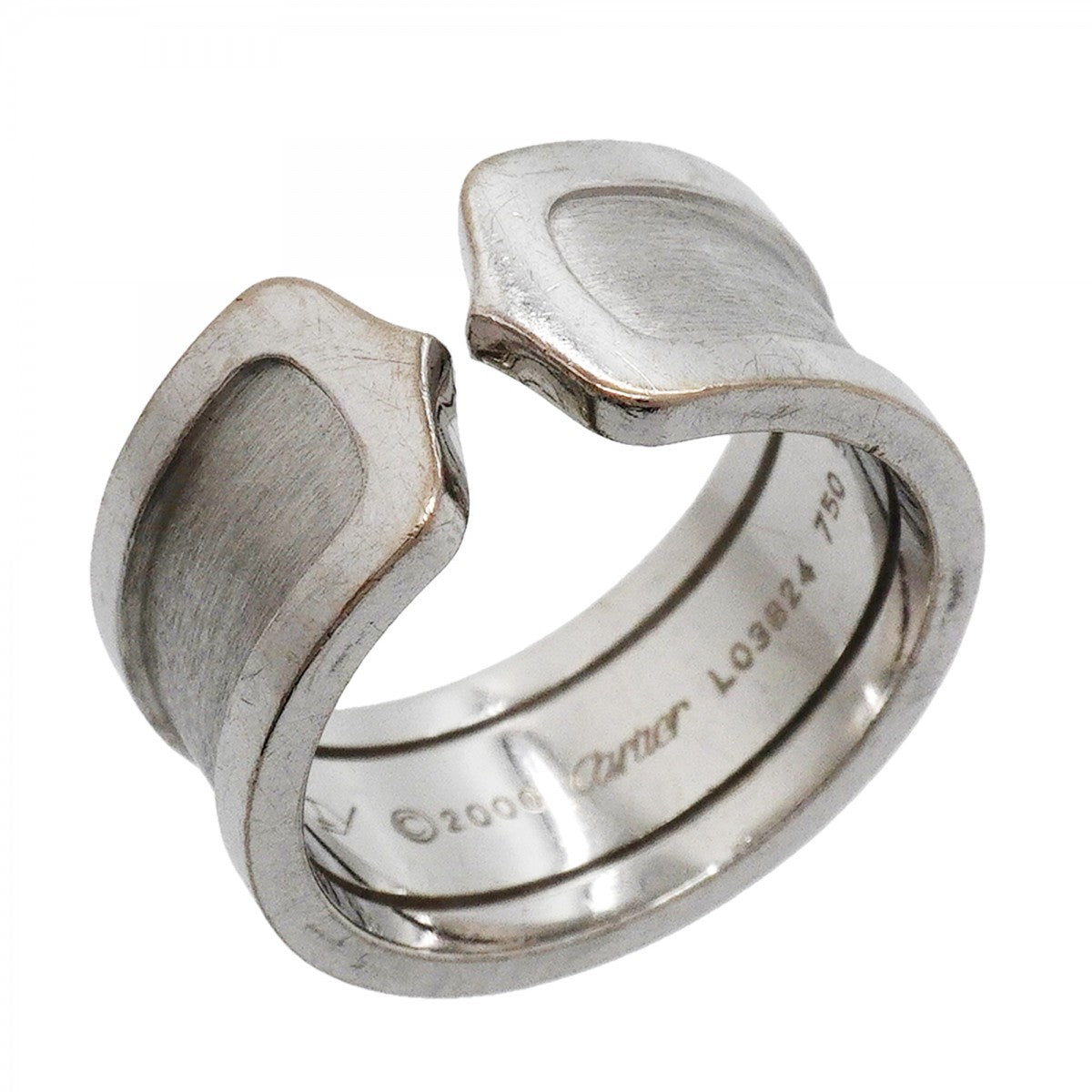 【6jgb0511】カルティエ リング C2 ラージ K18WG ホワイトゴールド ＃57【中古】メンズ