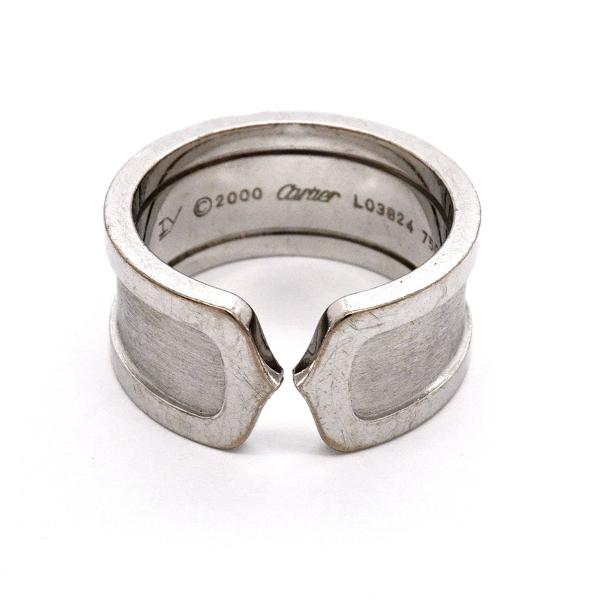 【6jgb0511】カルティエ リング C2 ラージ K18WG ホワイトゴールド ＃57【中古】メンズ