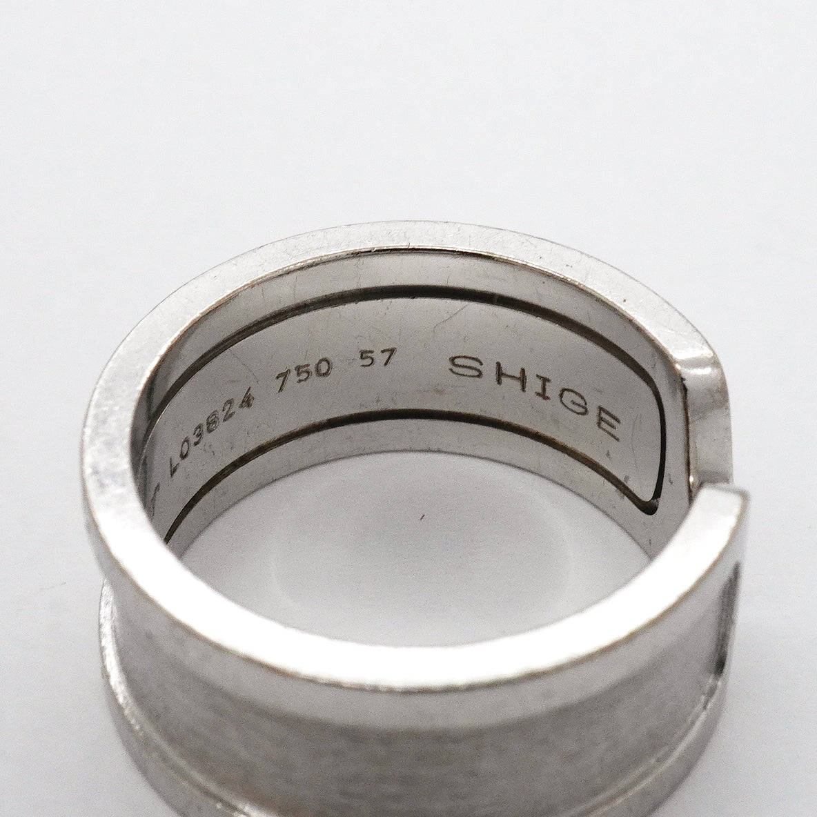 【6jgb0511】カルティエ リング C2 ラージ K18WG ホワイトゴールド ＃57【中古】メンズ